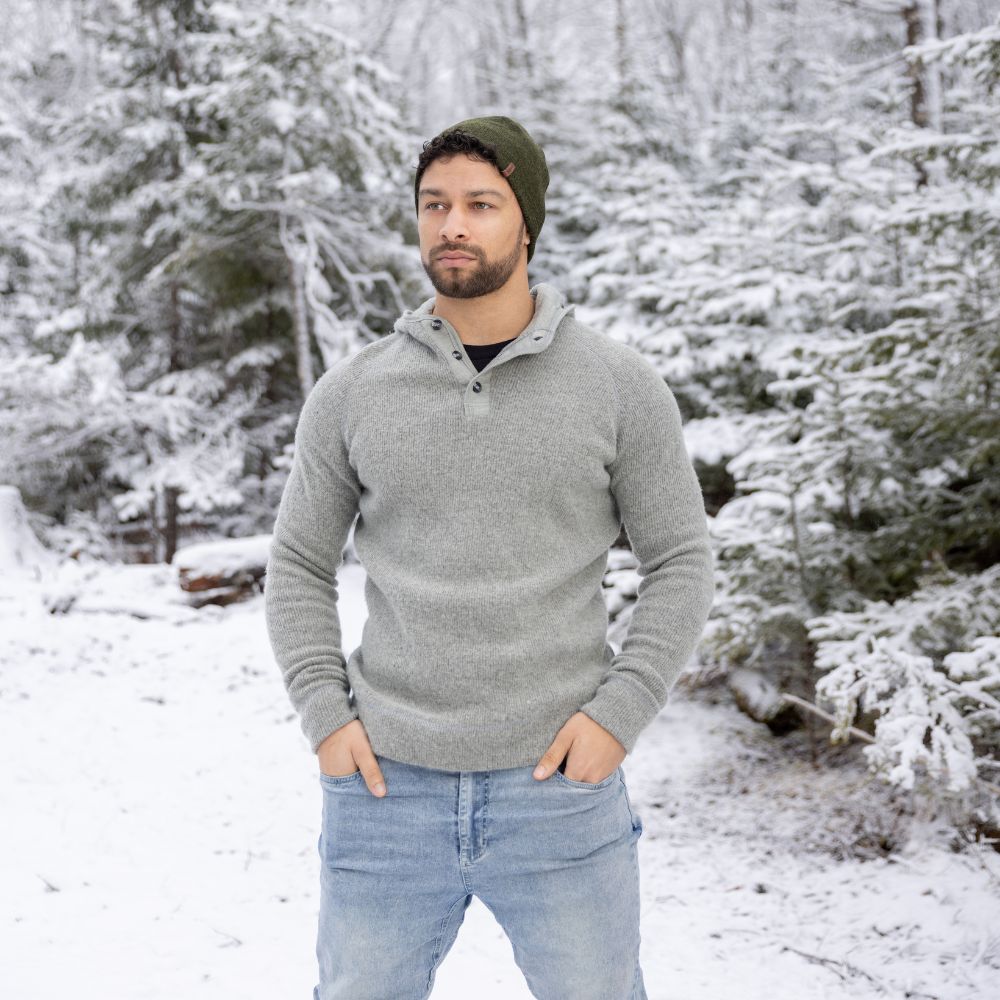 HERITAGE HEAVY WOOL - HENLEY WITH HOOD
