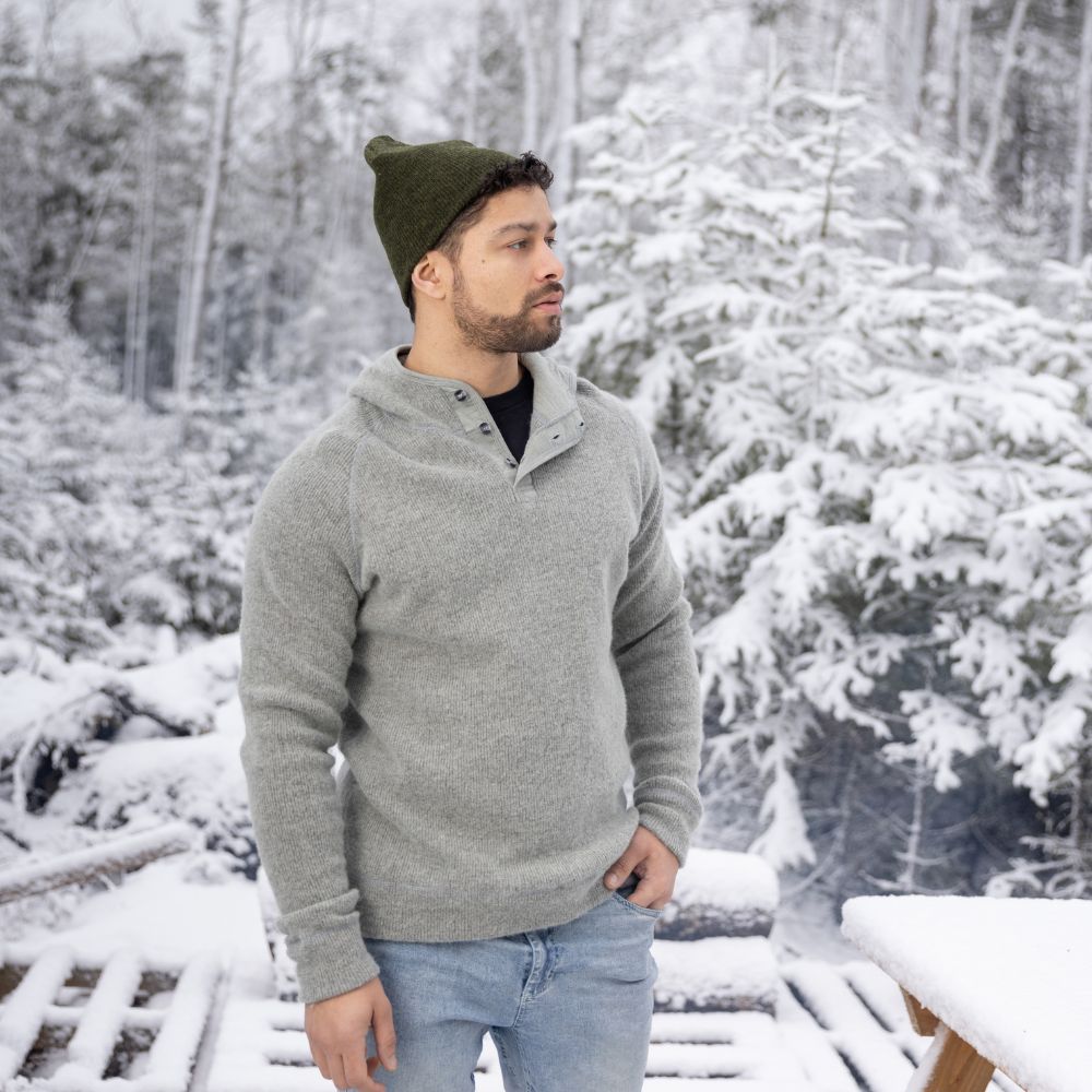 HERITAGE HEAVY WOOL - HENLEY WITH HOOD