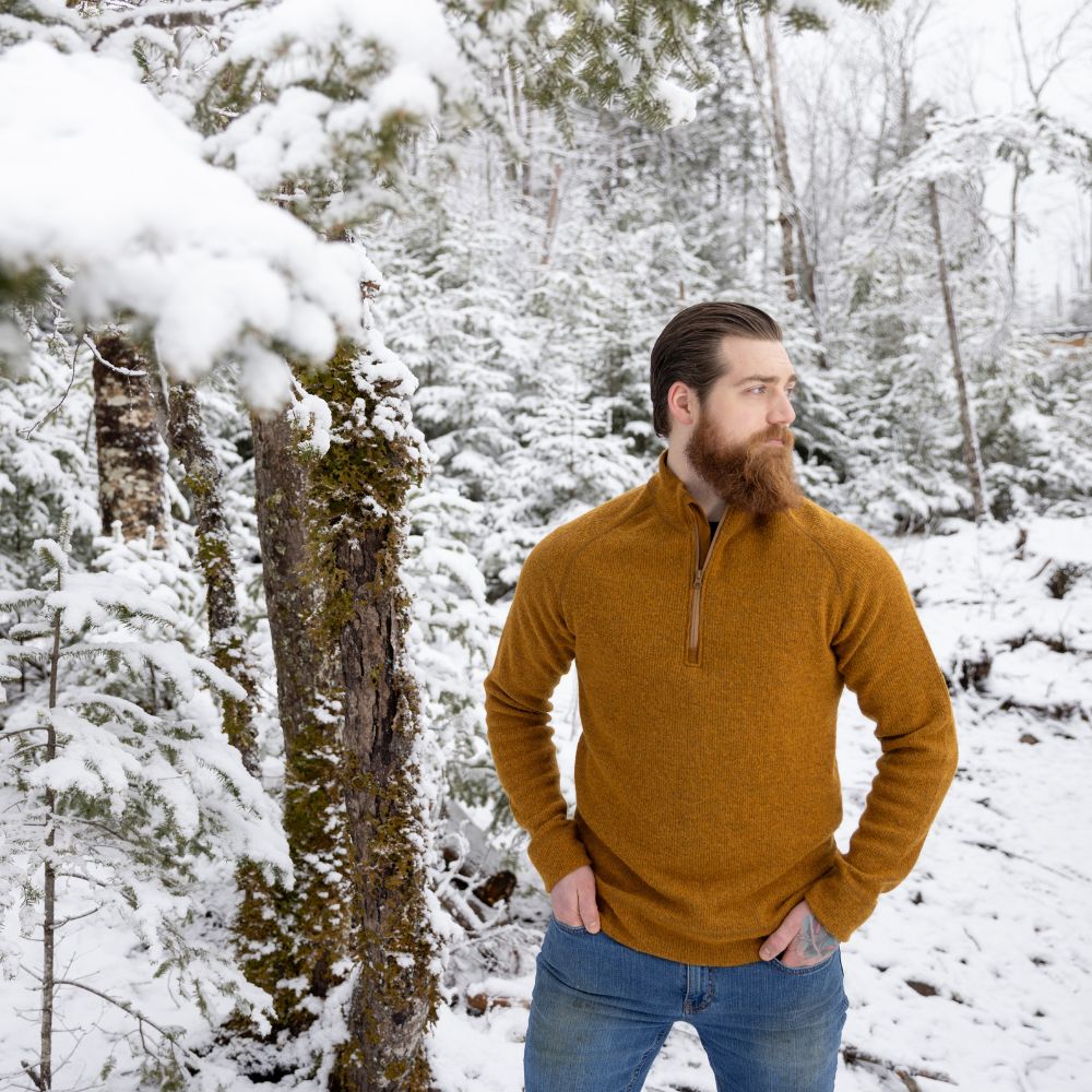 HERITAGE HEAVY WOOL - 1/4 ZIP SWEATER