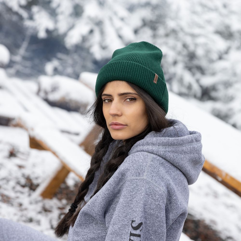 Tuque côtelée en laine mérinos