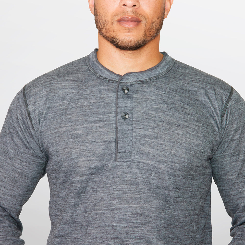 Men's Merino Blend Two-Layer Henley