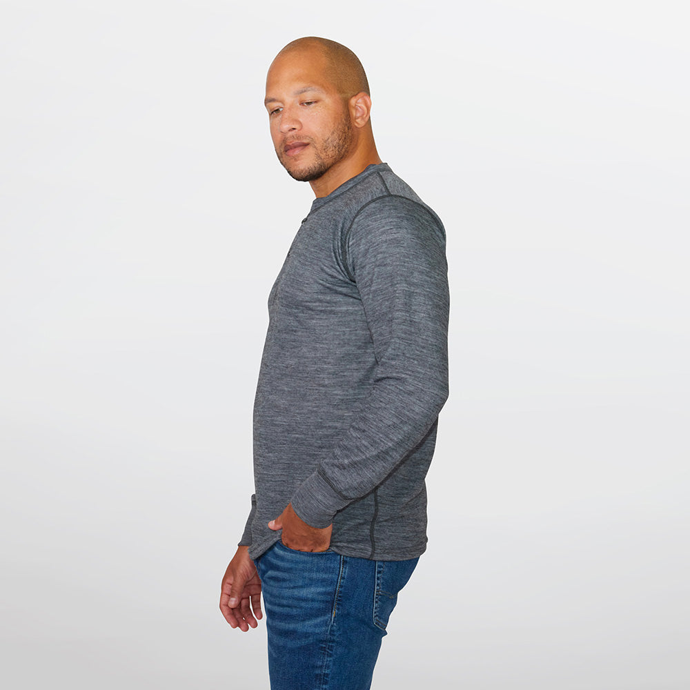 Men's Merino Blend Two-Layer Henley