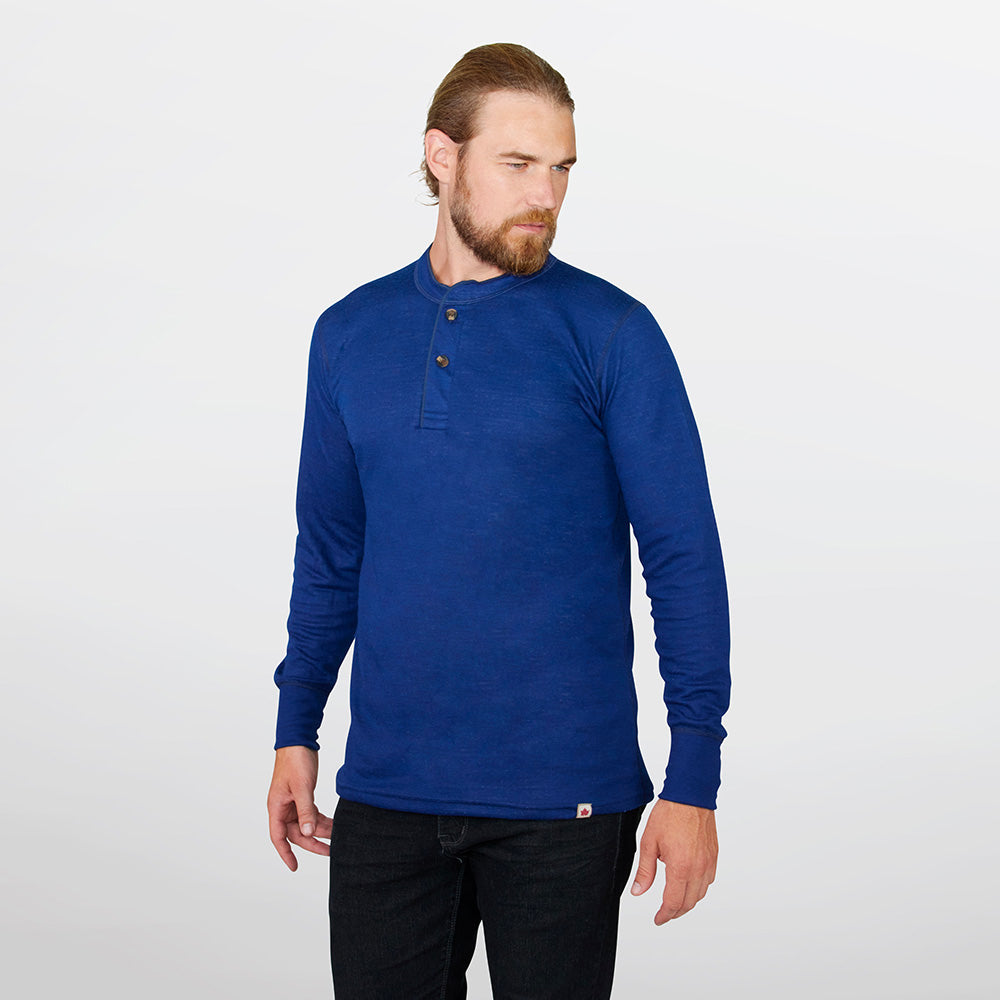 Men's Merino Blend Two-Layer Henley