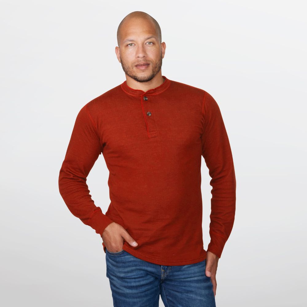 Men's Merino Blend Two-Layer Henley