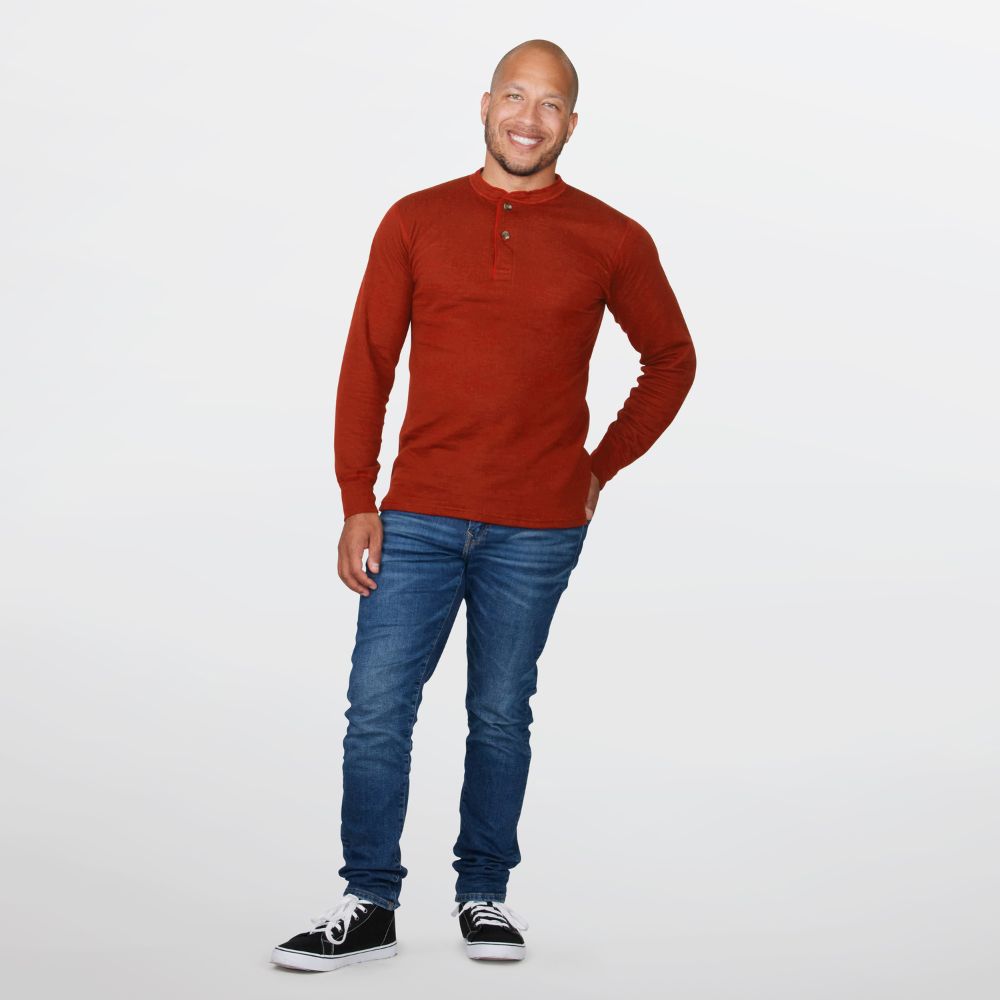 Men's Merino Blend Two-Layer Henley