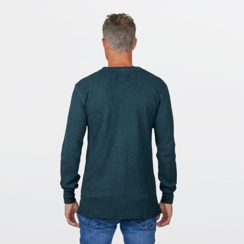 Camiseta henley tipo waffle Heritage Mock Twist para hombre