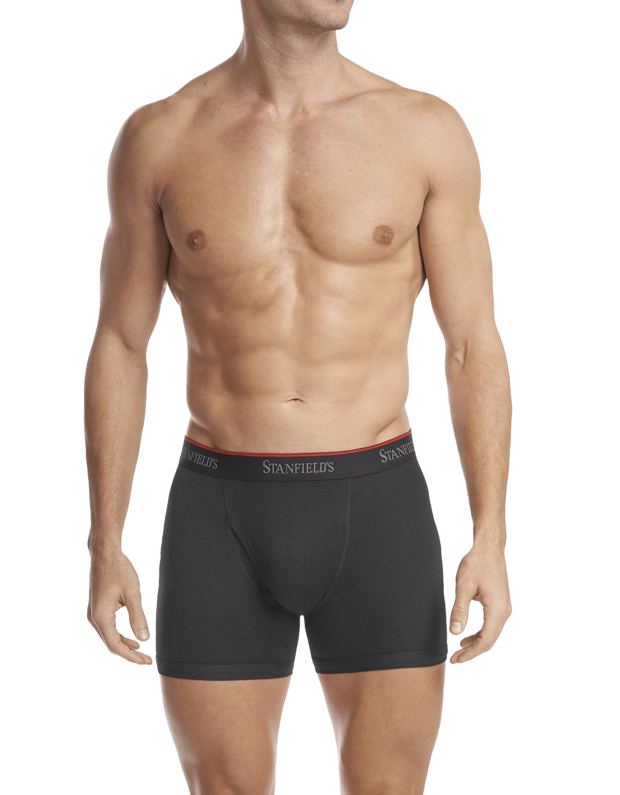 Men's Stretch Boxer Brief - 2 Pack - Front - Black