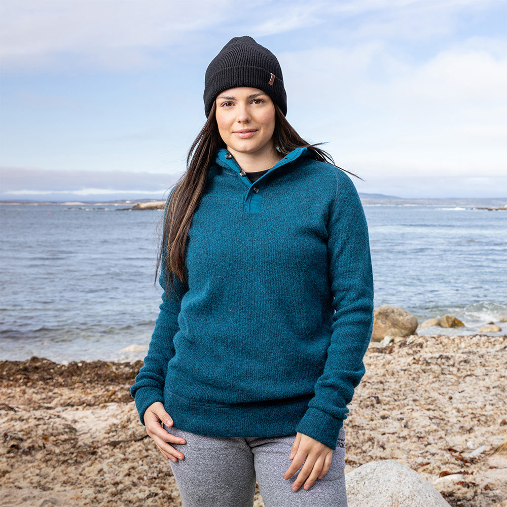 HERITAGE HEAVY WOOL -  HENLEY WITH HOOD