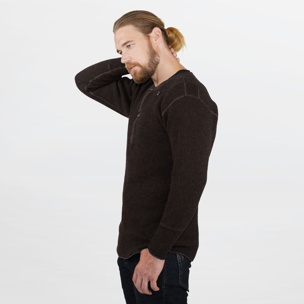 Stanfield's Camisa de manga larga de lana merino de dos capas para hombre