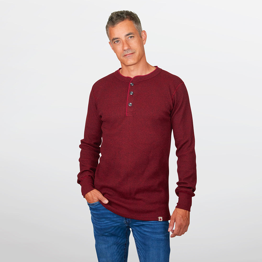 Men's Sweater Henley Collection (Waffle Knit)