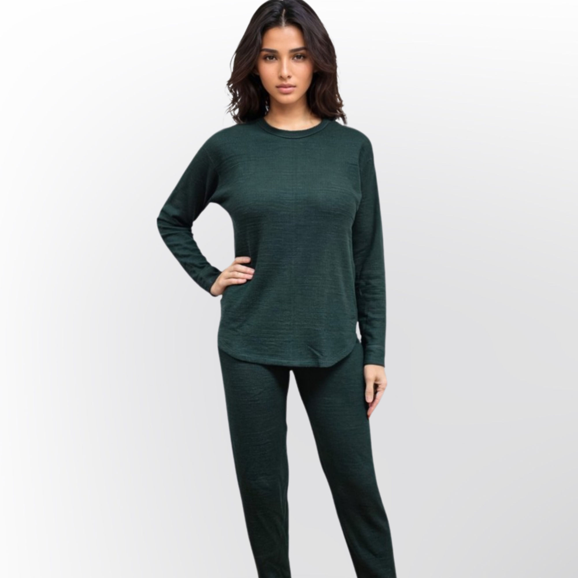 Women s 2 Piece Waffle Lounge Set Stanfields