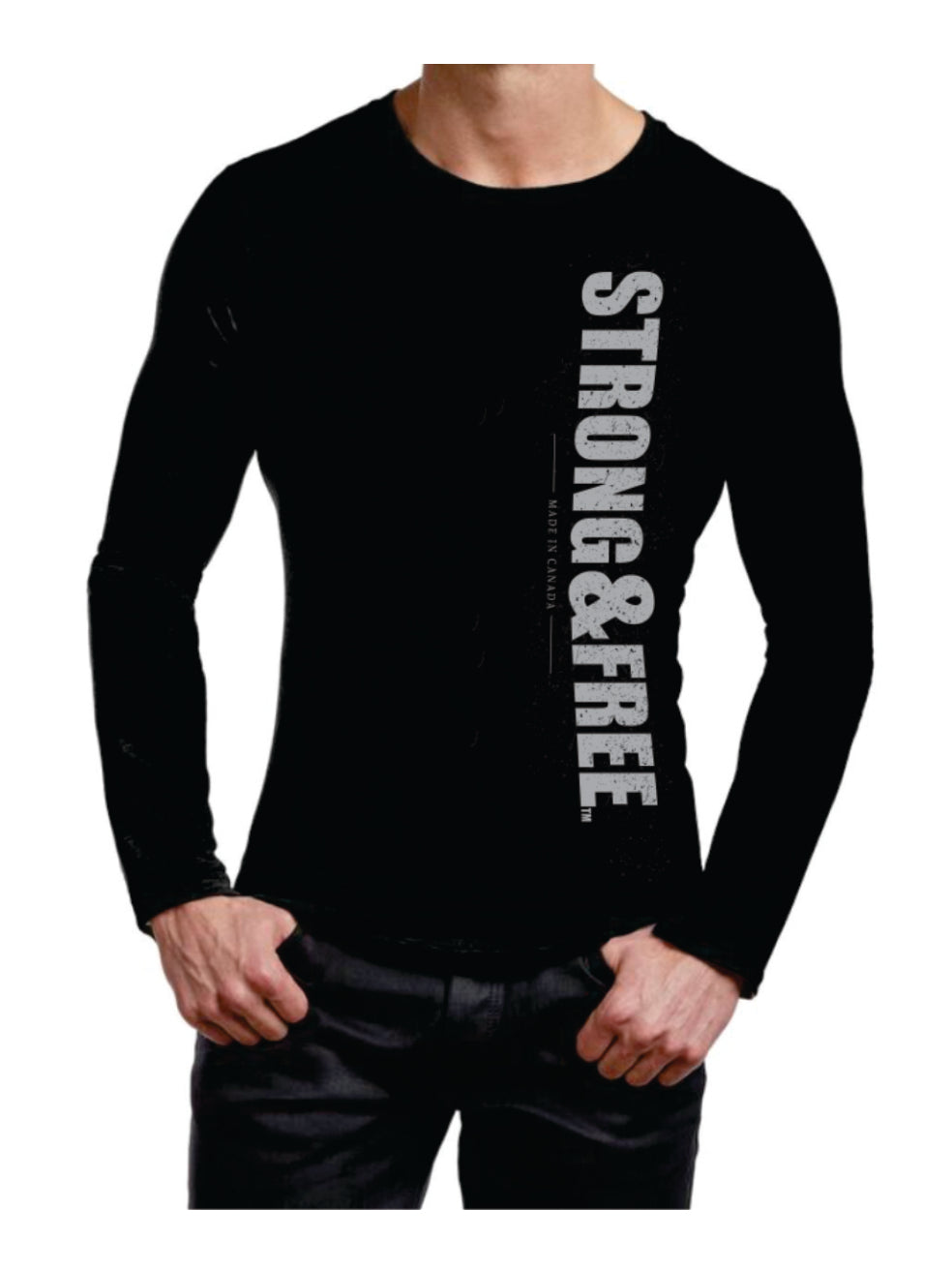Camiseta de manga larga con logotipo Strong &amp; Free™ para hombre
