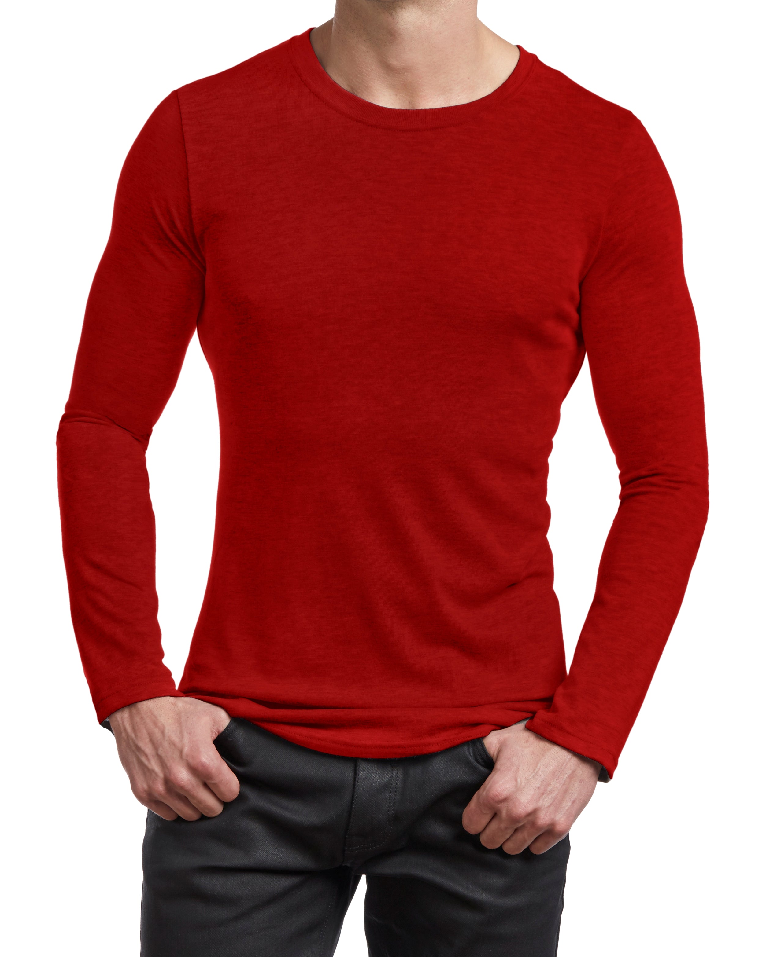 T-shirt basique à manches longues pour homme