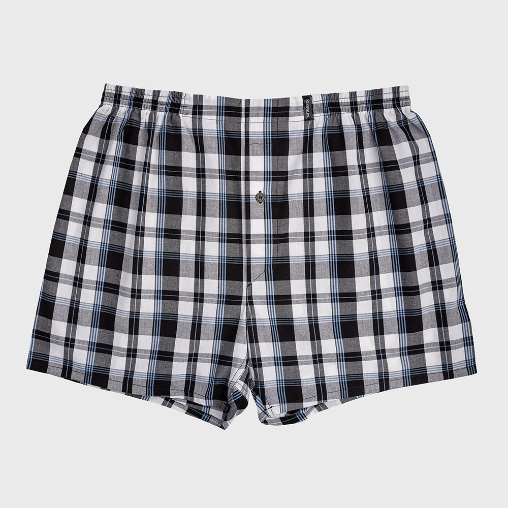 Plaid shorts on a light gray background