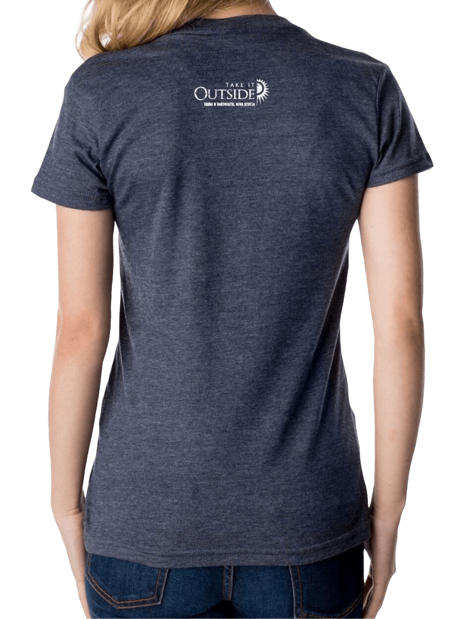 Women's Take It Outside V-Neck T-Shirt - Back - Navy Haze