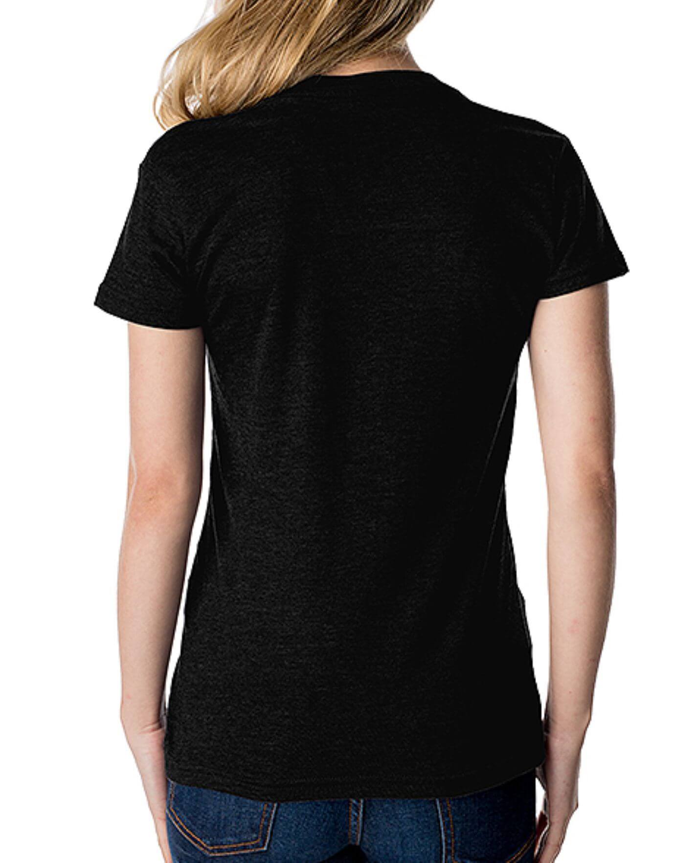 Camiseta básica de manga corta con cuello en V para mujer