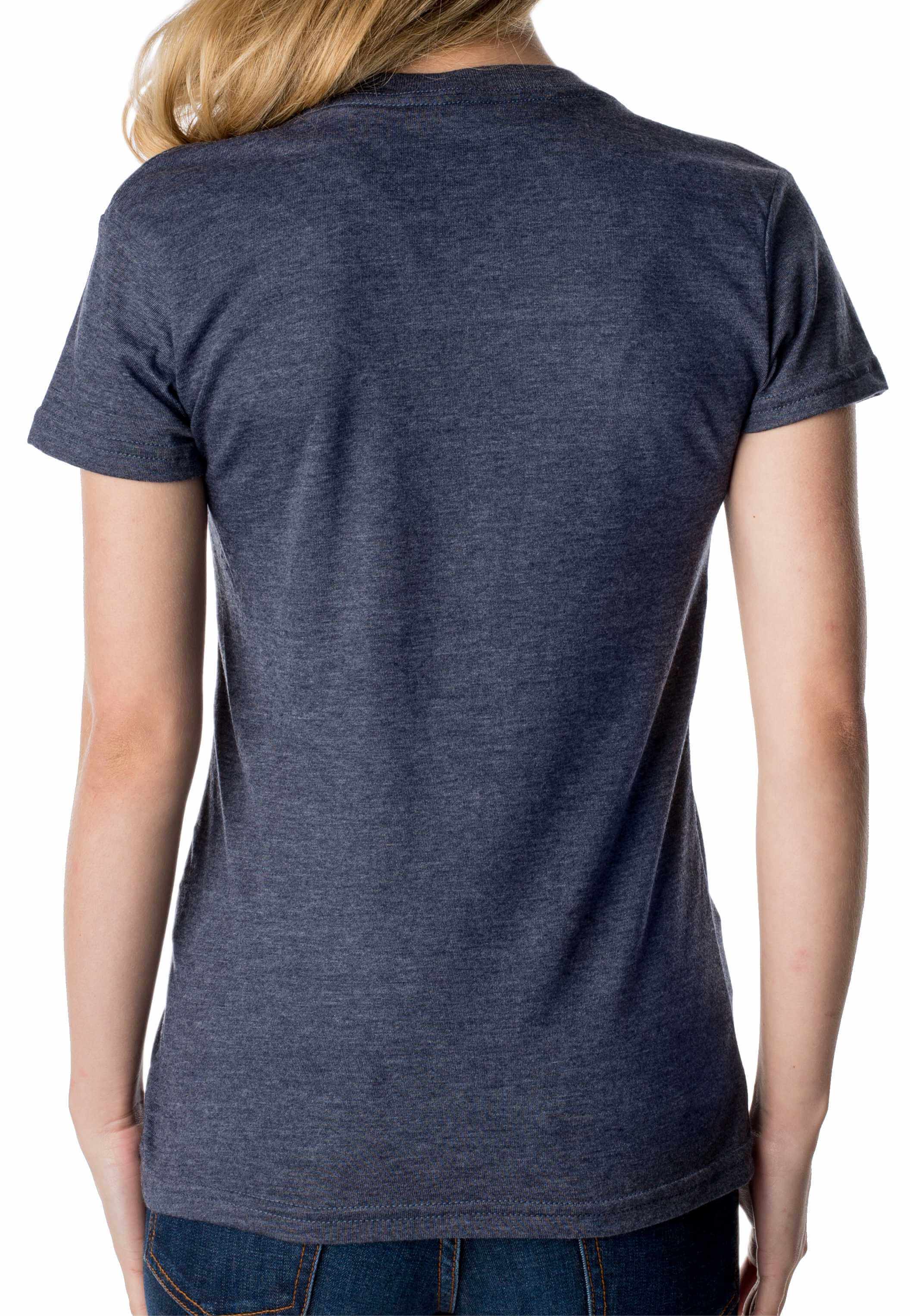 T-shirt basique à manches courtes et col en V pour femme