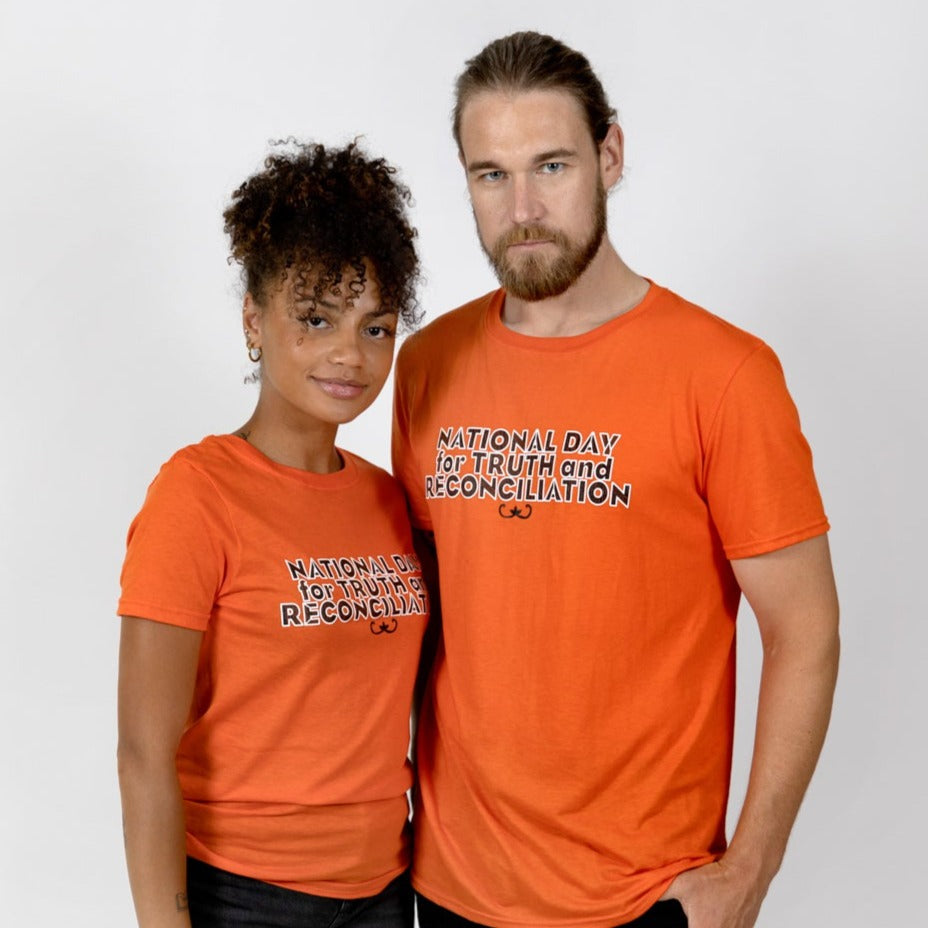 Muin X Stanfield's Adult Orange T-Shirt - NATIONAL DAY FOR TRUTH AND RECONCILIATION "QUILL"