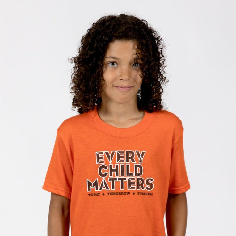 Muin X Stanfield's Youth Orange T-Shirt - EVERY CHILD MATTERS  "QUILL"