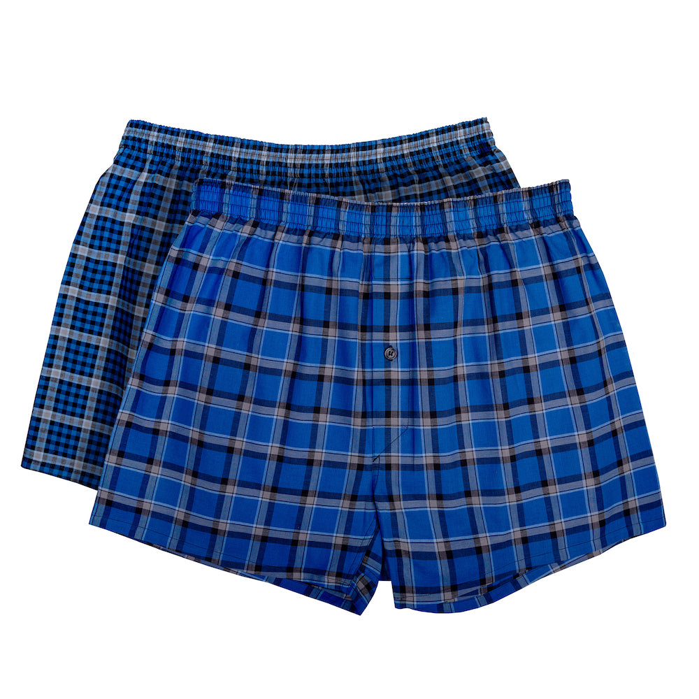 Premium Cotton Woven Boxer Shorts (2 Pack)