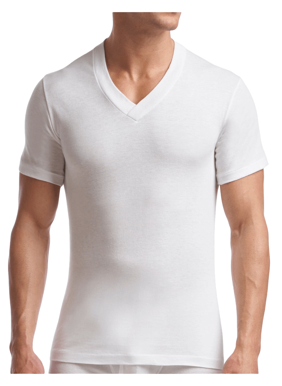 Men's Supreme Tall V-Neck T-Shirt - 2 Pack - White - Front