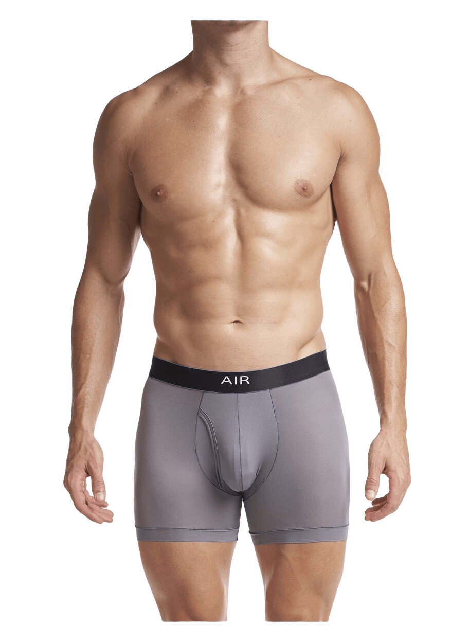 Men's AIR Boxer Brief - Grey - Front