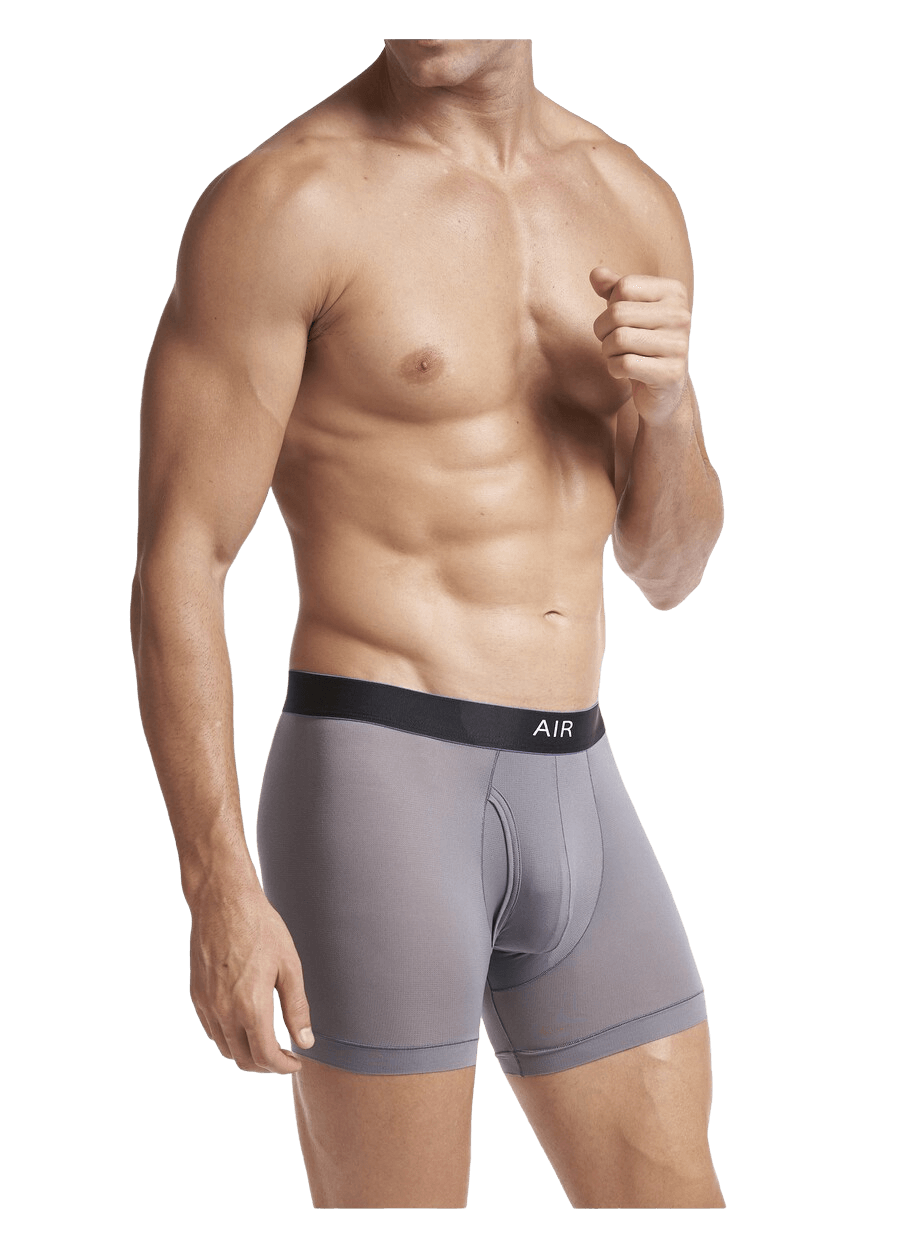 Men's AIR Boxer Brief - Grey - Side