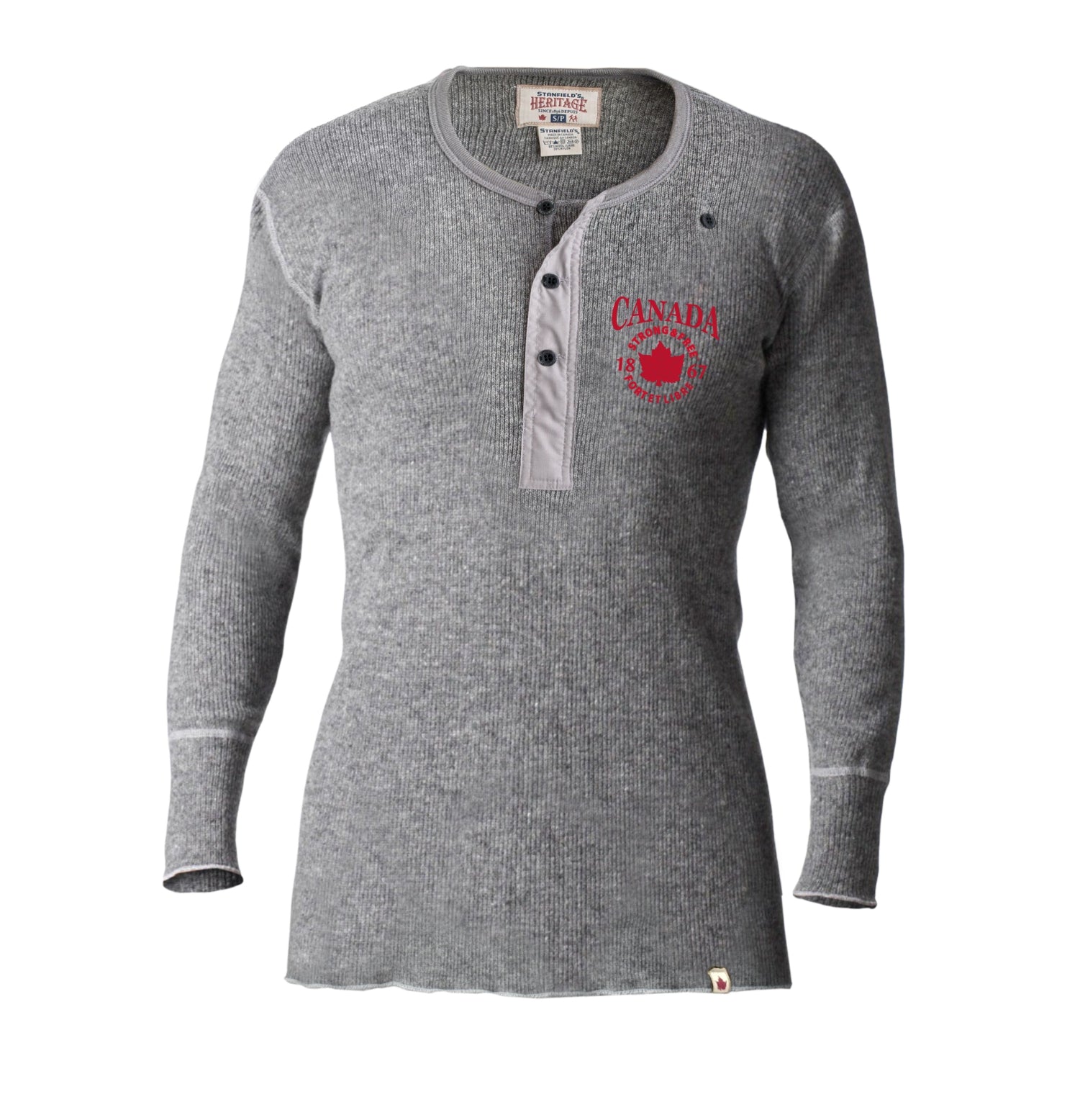 Henley Strong &amp; Free™ Crest Embroidery Homme en Laine Épaisse