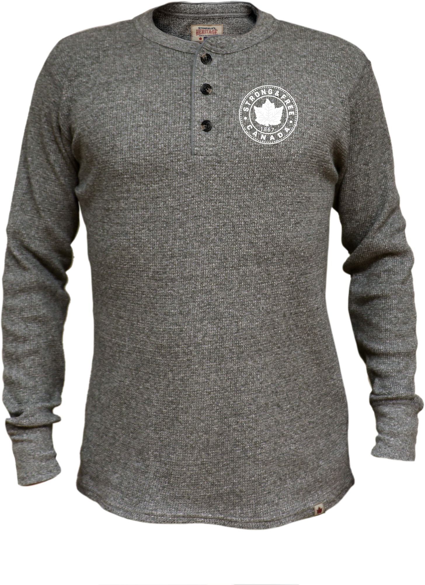 Henley de gofre bordado con escudo Strong &amp; Free™ para hombre