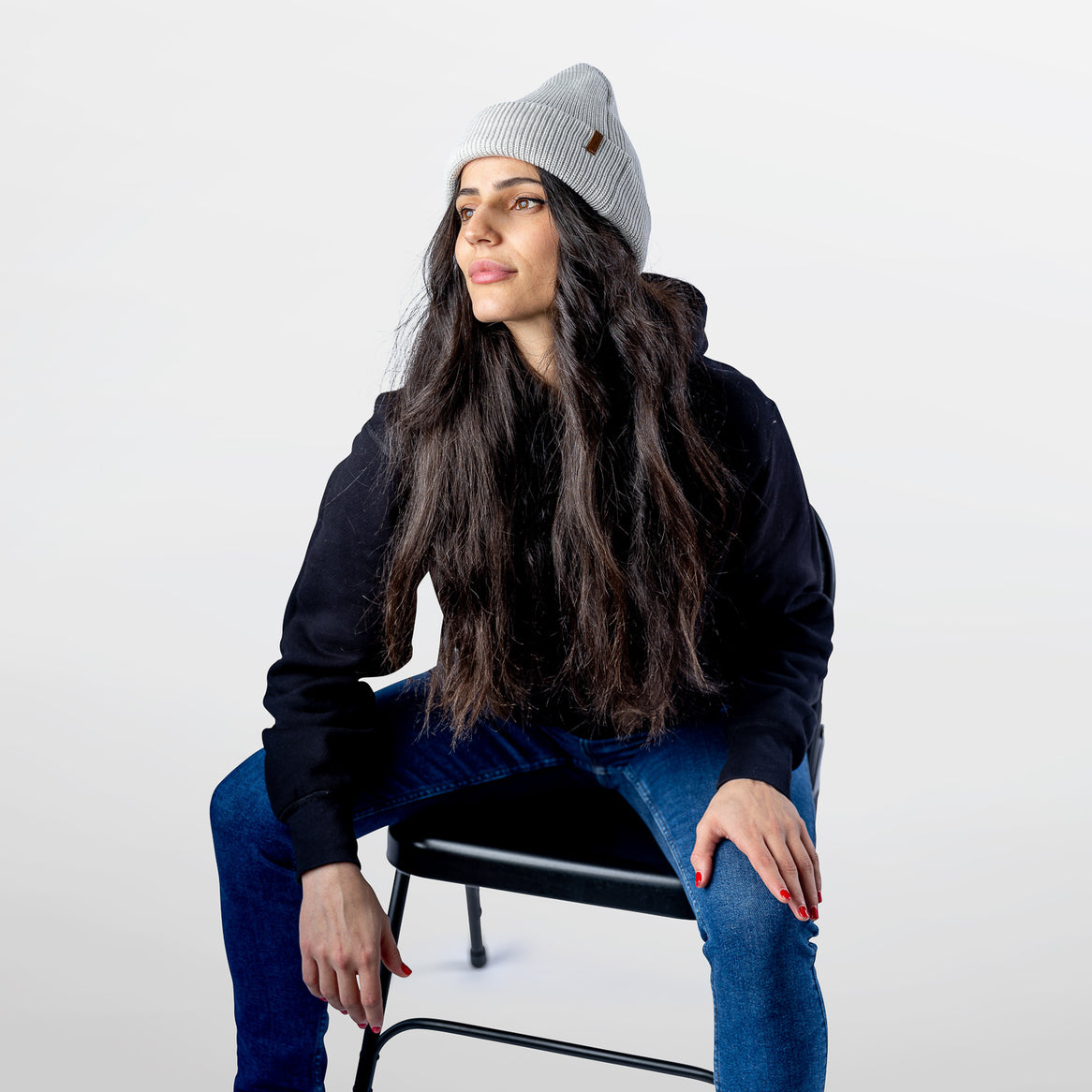 Toque de canalé de lana merino
