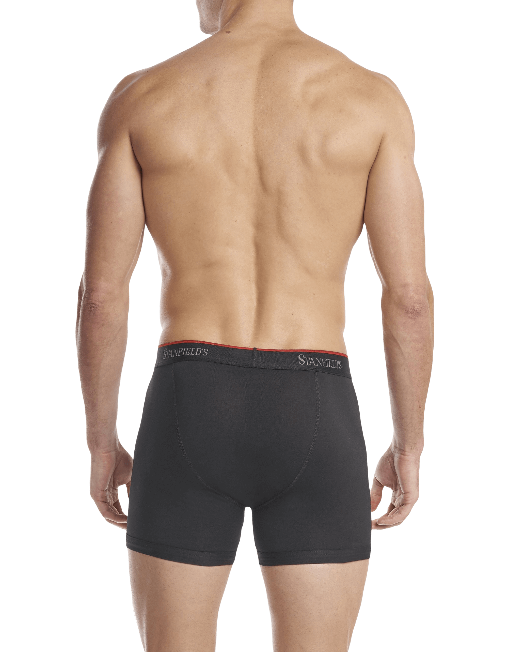 Men's Stretch Boxer Brief - 2 Pack - Back - Black