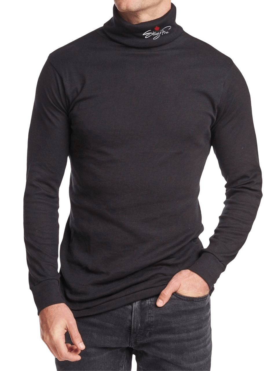 Jersey de cuello alto acanalado con logotipo Strong &amp; Free™ para hombre