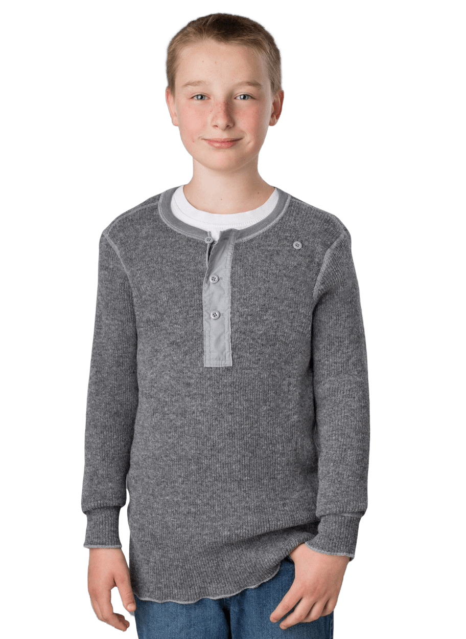 Youths Henley Long Sleeve Shirt - Heavy Weight Wool