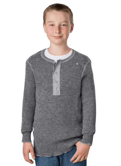Youths Henley Long Sleeve Shirt - Heavy Weight Wool